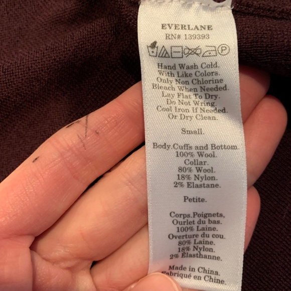 Everlane Burgundy Maroon Square Wool Turtleneck Sweater Small - Picture 4 of 4